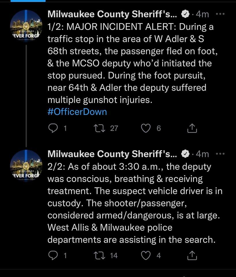 Milwaukee County Sheriff's Deputy Shot