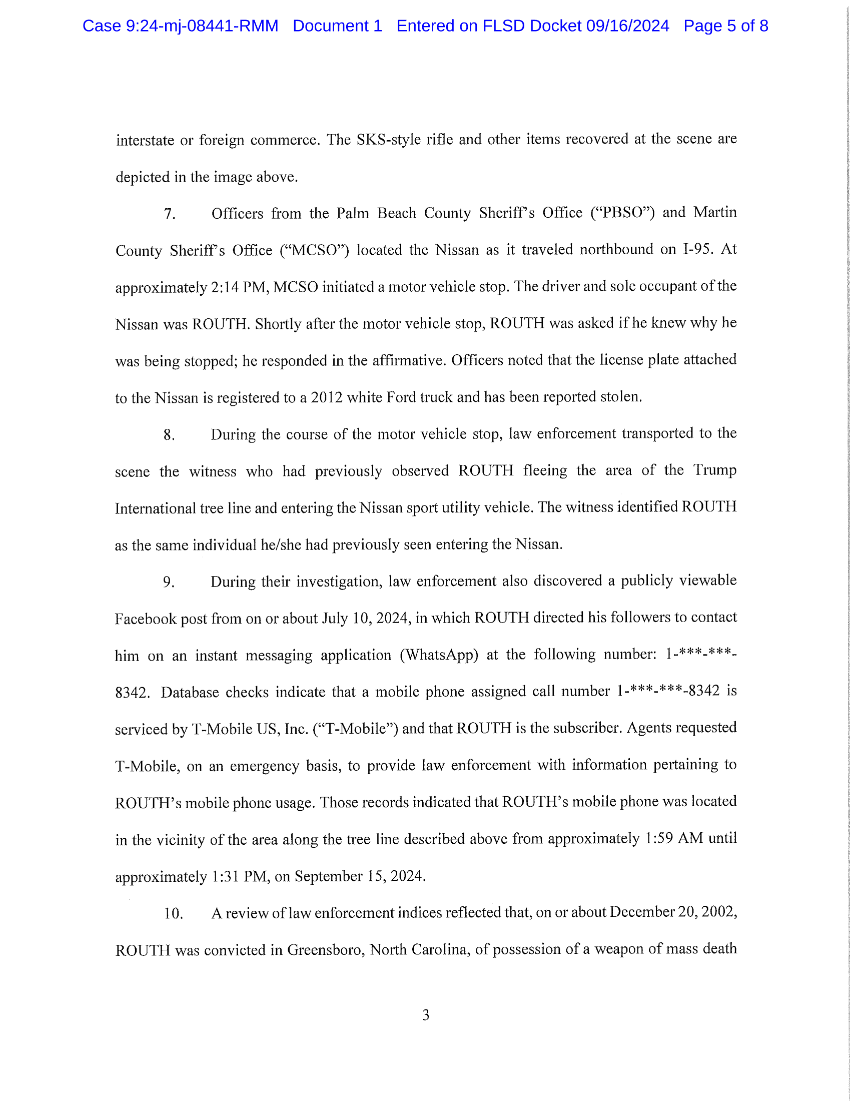 Ryan Routh Criminal Complaint